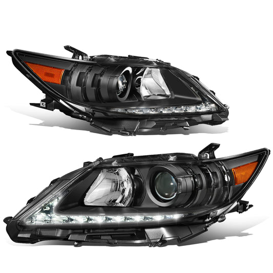 FAROS 13-15 LEXUS ES300H / 13-15 LEXUS ES350 - FITS MODELS WITH HALOGEN HEADLIGHTS ONLY - DOES NOT FIT FACTORY HID EQUIPPED MODELS - H11 LOW BEAM / 9005 HIGH BEAM / 7444NA TURN SIGNAL / 168 SIDE MARKER - BLACK HOUSING / AMBER CORNER