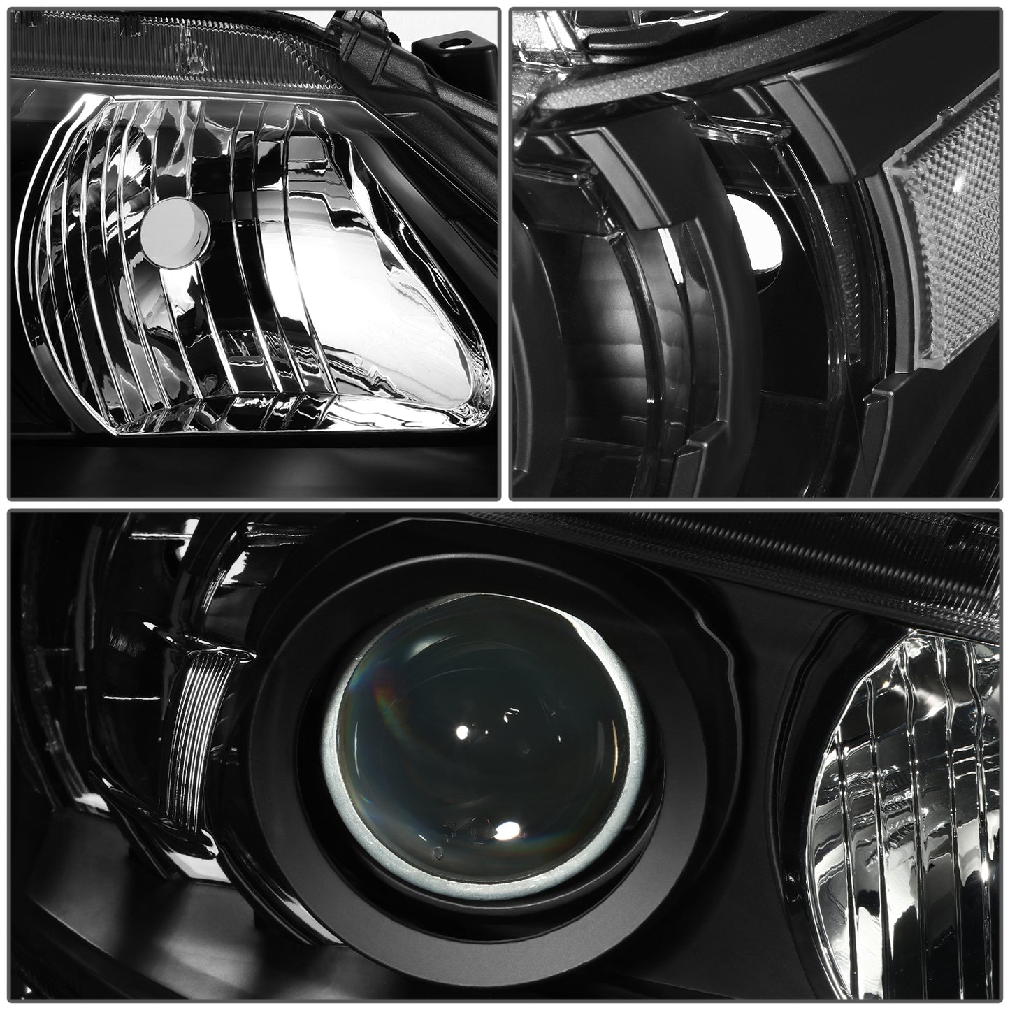 FAROS 13-15 LEXUS ES300H / 13-15 LEXUS ES350 - FITS MODELS WITH HALOGEN HEADLIGHTS ONLY - DOES NOT FIT FACTORY HID EQUIPPED MODELS - H11 LOW BEAM / 9005 HIGH BEAM / 7444NA TURN SIGNAL / 168 SIDE MARKER - BLACK HOUSING / CLEAR CORNER