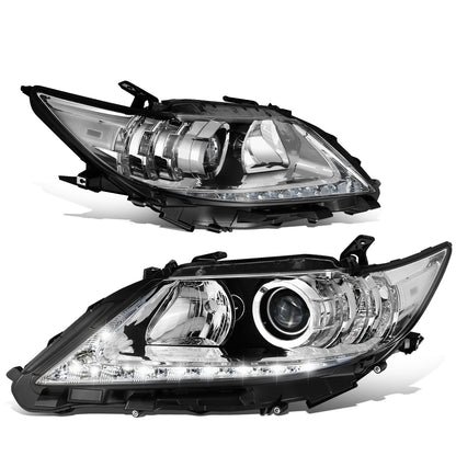 FAROS 13-15 LEXUS ES300H / 13-15 LEXUS ES350 - FITS MODELS WITH HALOGEN HEADLIGHTS ONLY - DOES NOT FIT FACTORY HID EQUIPPED MODELS - H11 LOW BEAM / 9005 HIGH BEAM / 7444NA TURN SIGNAL / 168 SIDE MARKER - CHROME HOUSING / CLEAR CORNER