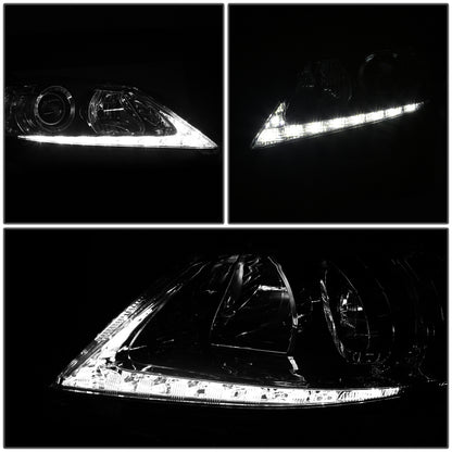 FAROS 13-15 LEXUS ES300H / 13-15 LEXUS ES350 - FITS MODELS WITH HALOGEN HEADLIGHTS ONLY - DOES NOT FIT FACTORY HID EQUIPPED MODELS - H11 LOW BEAM / 9005 HIGH BEAM / 7444NA TURN SIGNAL / 168 SIDE MARKER - CHROME HOUSING / CLEAR CORNER