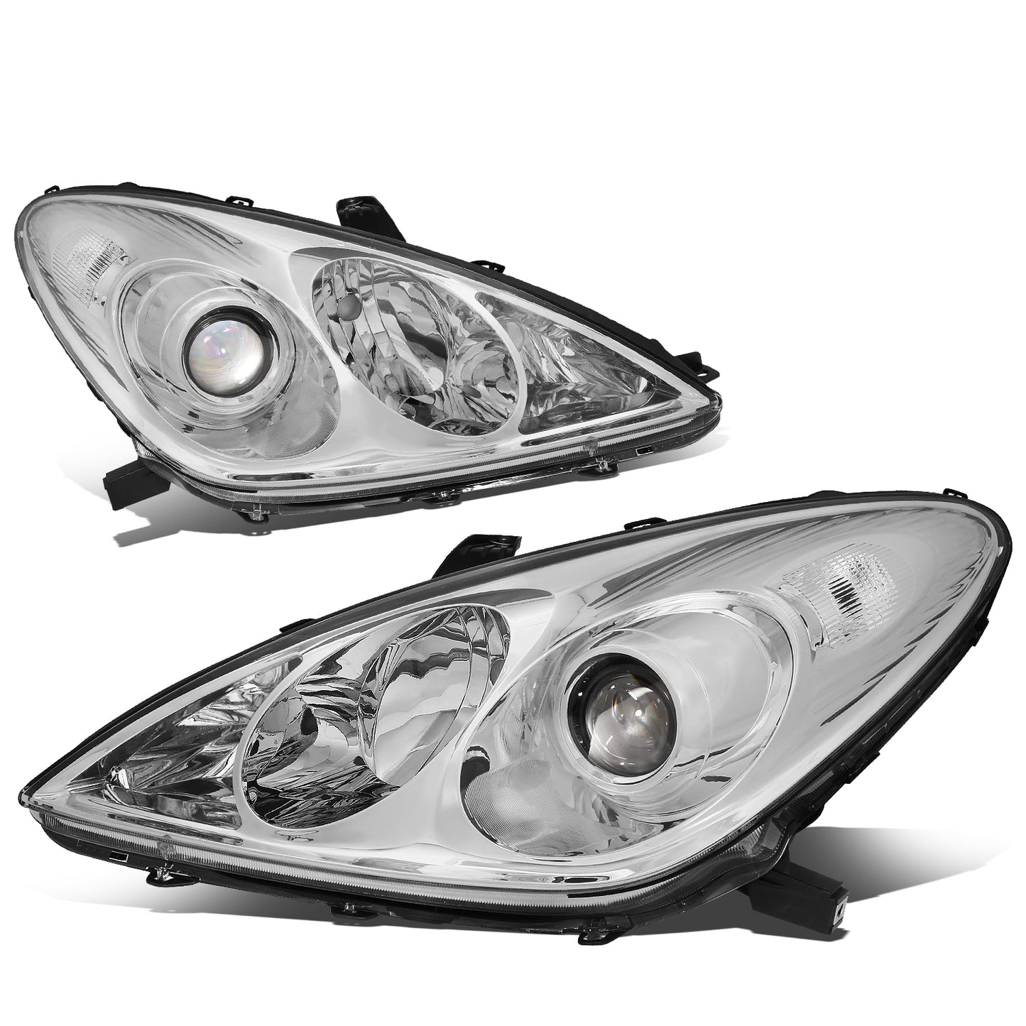 FAROS 04-06 LEXUS ES330 - FITS MODELS WITH HALOGEN HEADLIGHT ONLY. EXCLUDES FACTORY HID EQUIPPED MODELS - OEM STYLE - H11 LOW / 9005 HIGH / 7440A SIGNAL / 194 MARKER - CHROME HOUSING / CLEAR CORNER
