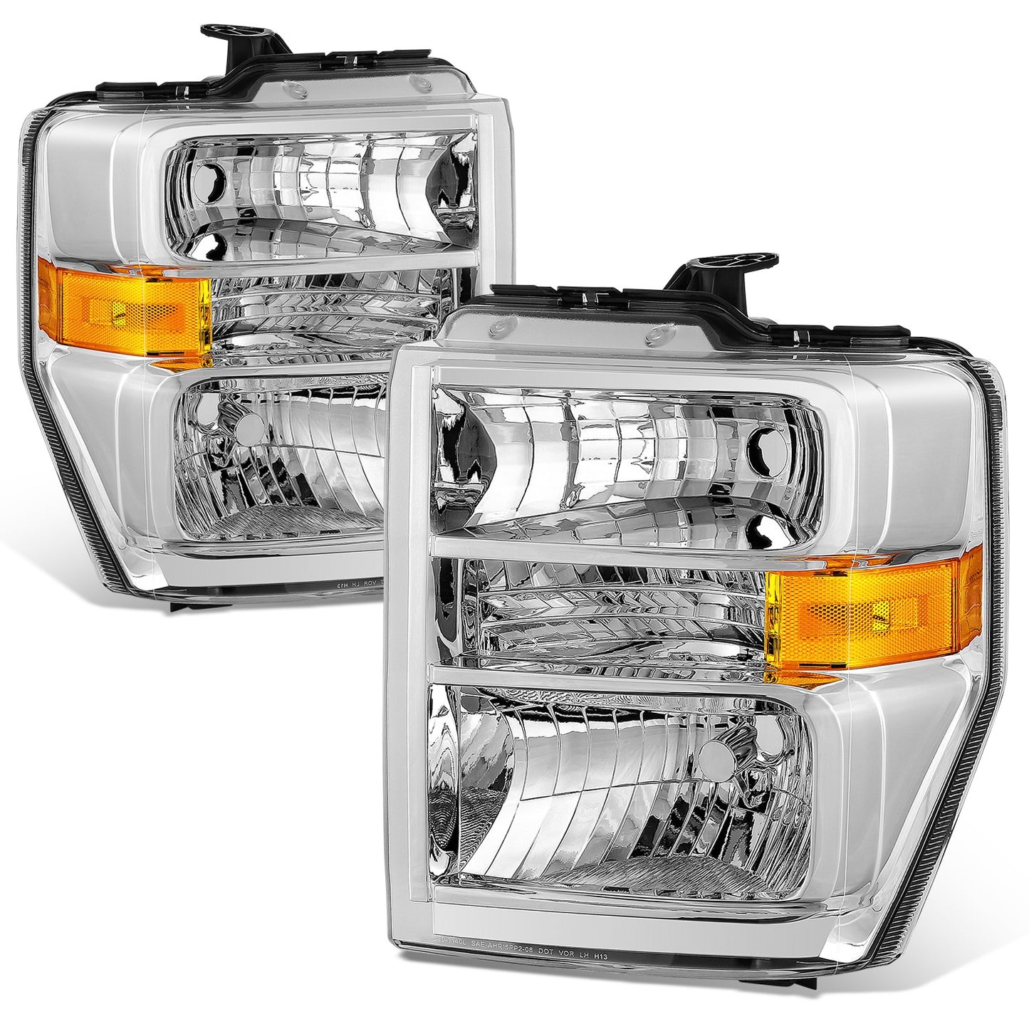 FAROS FORD E-150 2008-2014 / FORD E-250 2008-2014 / FORD E-350 SUPER DUTY 2008-2021 / FORD E-450 SUPER DUTY 2008-2021 / FORD F-650 2016-2021 / FORD F-750 2016-2021 - FITS MODELS WITHOUT FACTORY SEALED BEAM HEADLIGHTS - H13 HIGH / LOW BEAM / 168 SIDE