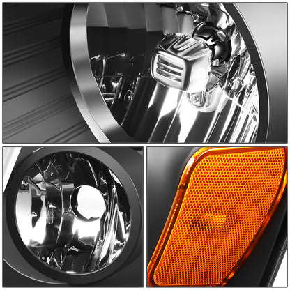 FAROS F-150 2004-2008 //WHITE COVER, YELLOW REVERSE, BLACK TRIM FRAME NEAR AND FAR LIGHT WITH BLUE LIGHT BULB