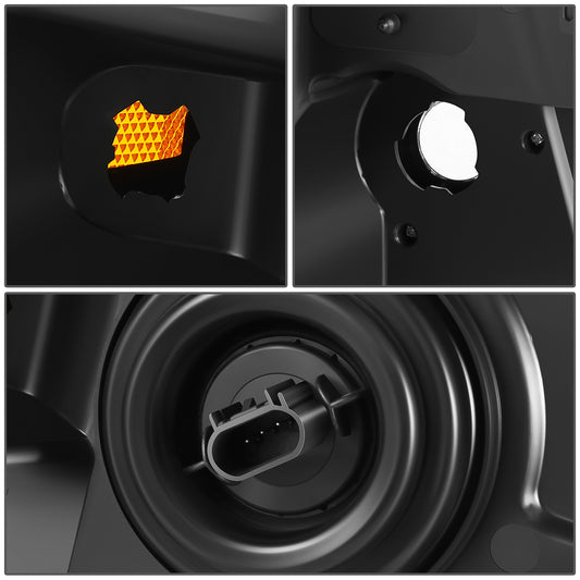 FAROS F-150 2004-2008 //WHITE COVER, YELLOW REVERSE, BLACK TRIM FRAME NEAR AND FAR LIGHT WITH BLUE LIGHT BULB