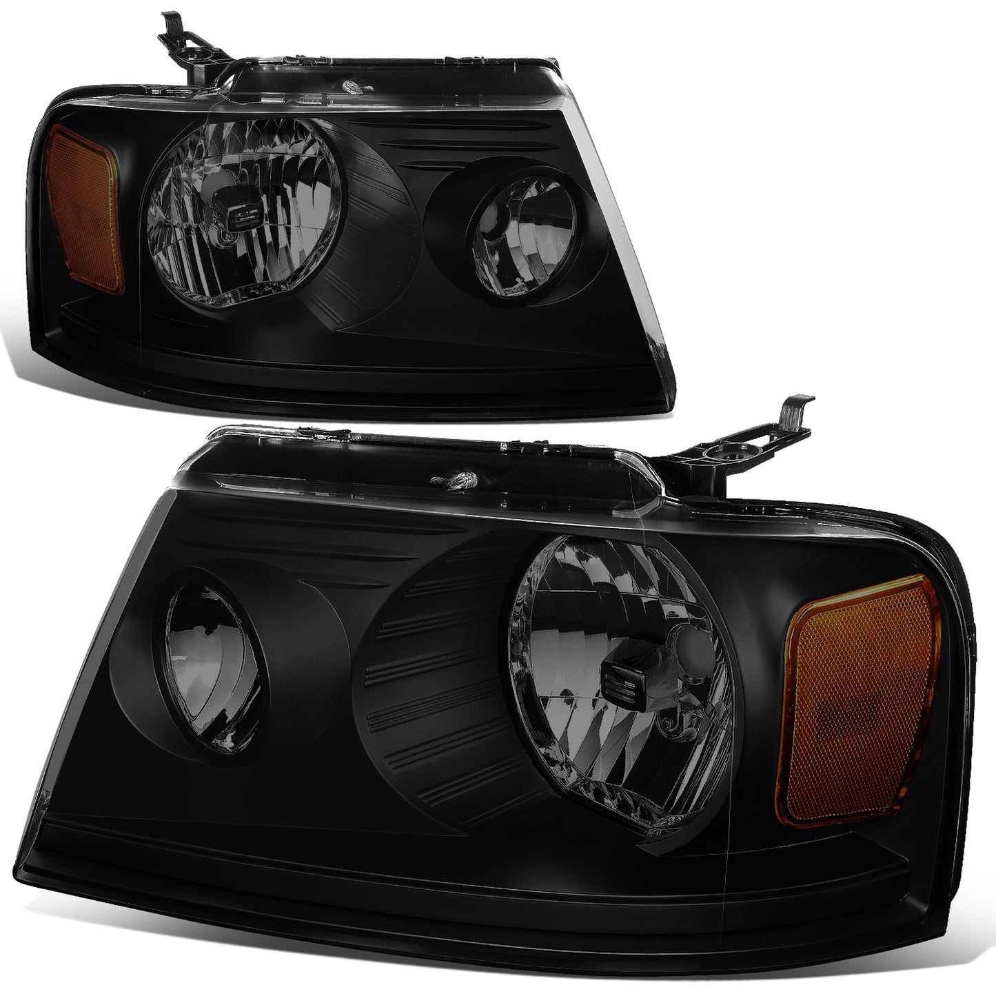 FAROS 04-08 FORD F-150 / 06-08 LINCOLN MARK LT - OE STYLE - H13 HIGH/LOW BEAM / 194 SIDE MARKER / 3157A TURN SIGNAL - BLACK HOUSING / SMOKED LENS / AMBER CORNER