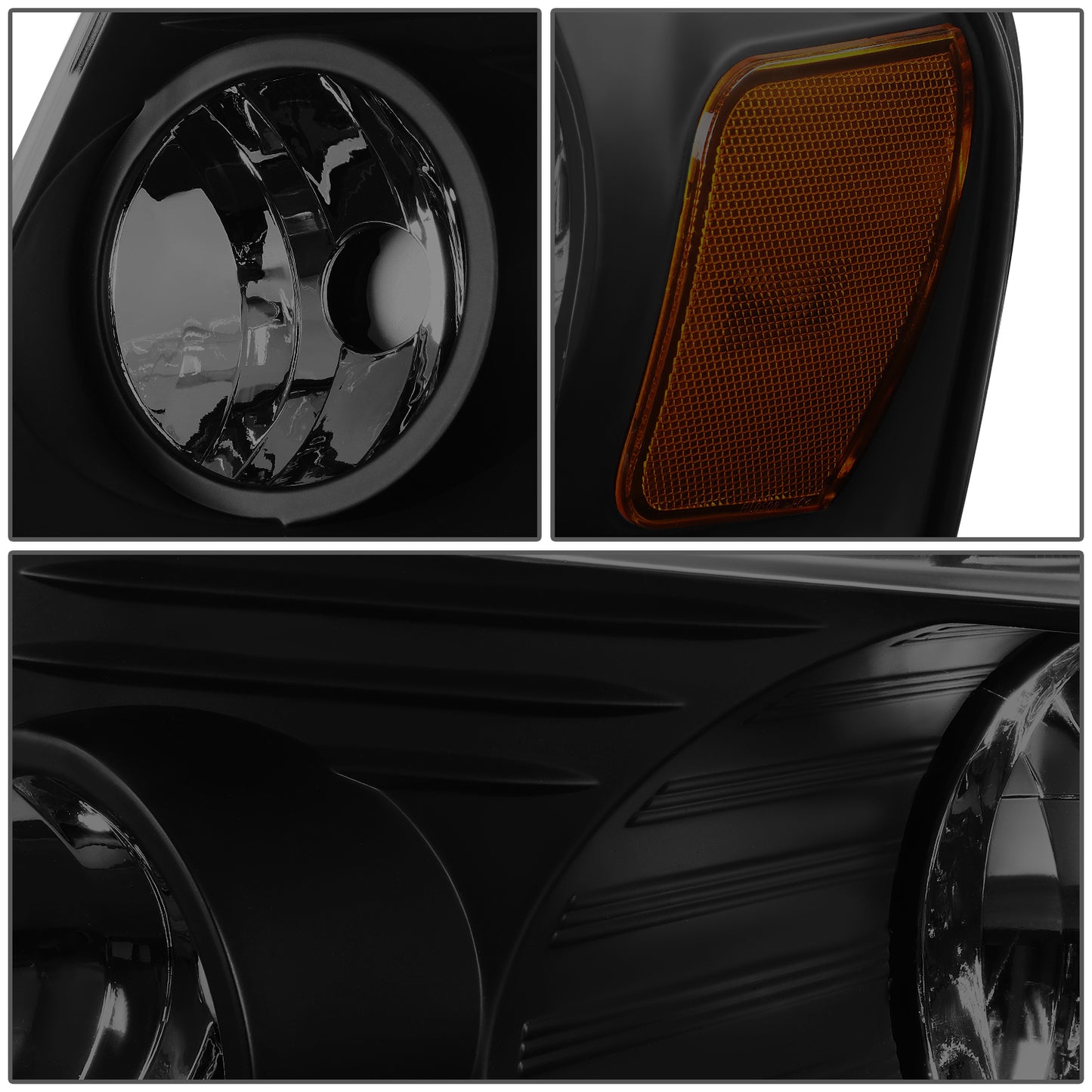 FAROS 04-08 FORD F-150 / 06-08 LINCOLN MARK LT - OE STYLE - H13 HIGH/LOW BEAM / 194 SIDE MARKER / 3157A TURN SIGNAL - BLACK HOUSING / SMOKED LENS / AMBER CORNER