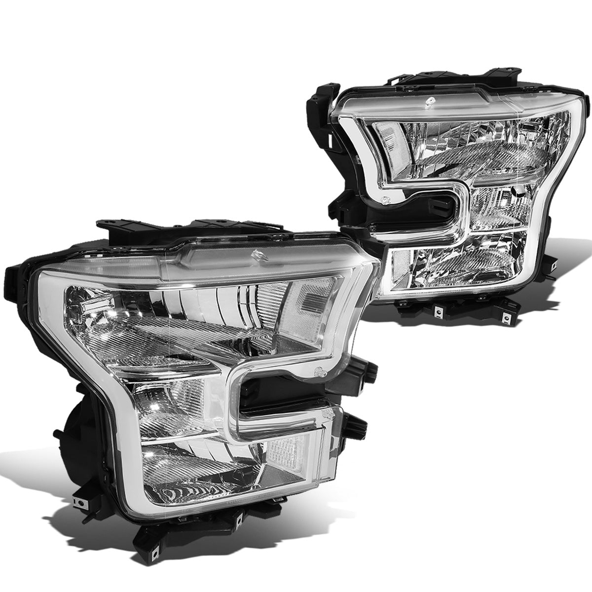 FAROS 15-17 FORD F-150 2/4-DOOR - ONLY FITS MODELS W/ COMPOSITE HEADLIGHTS - H11 LOW BEAM / 9005 HIGH BEAM / 7444NA TURN SIGNAL - CHROME HOUSING / CLEAR CORNER