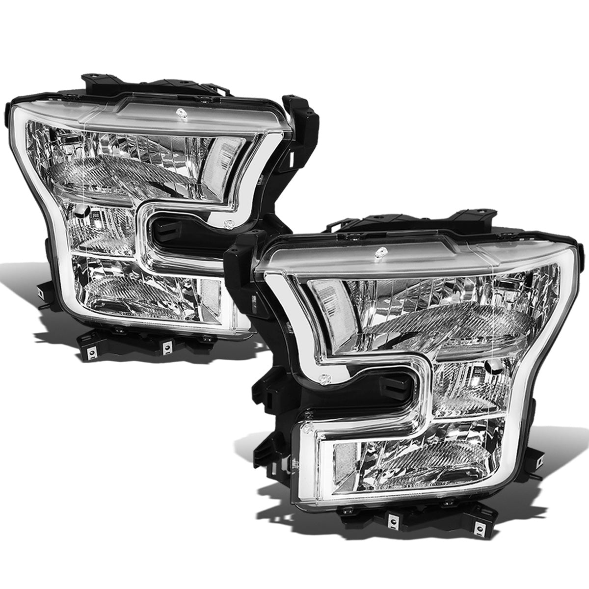 FAROS 15-17 FORD F-150 2/4-DOOR - ONLY FITS MODELS W/ COMPOSITE HEADLIGHTS - H11 LOW BEAM / 9005 HIGH BEAM / 7444NA TURN SIGNAL - CHROME HOUSING / CLEAR CORNER