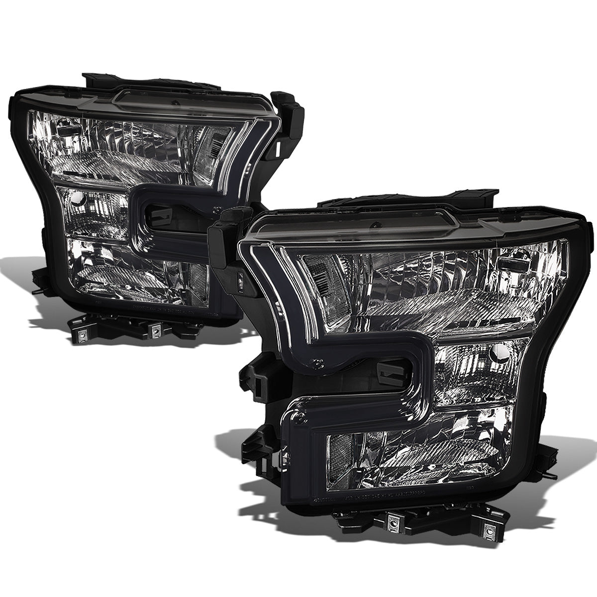 FAROS 15-17 FORD F-150 2/4-DOOR - ONLY FITS MODELS W/ COMPOSITE HEADLIGHTS - H11 LOW BEAM / 9005 HIGH BEAM / 7444NA TURN SIGNAL - SMOKE HOUSING / CLEAR CORNER