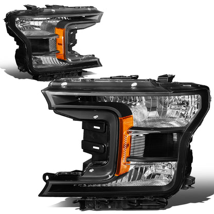 FAROS 18-19 FORD F-150 - FITS MODELS W/ HALOGEN HEADLIGHTS ONLY - H11 LOW BEAM / 9005 HIGH BEAM / 7444NA TURN SIGNAL - BLACK HOUSING / AMBER CORNER