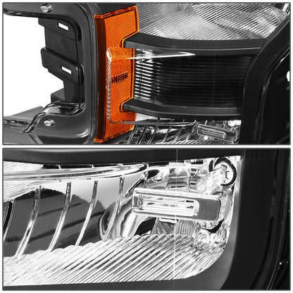 FAROS 18-19 FORD F-150 - FITS MODELS W/ HALOGEN HEADLIGHTS ONLY - H11 LOW BEAM / 9005 HIGH BEAM / 7444NA TURN SIGNAL - BLACK HOUSING / AMBER CORNER