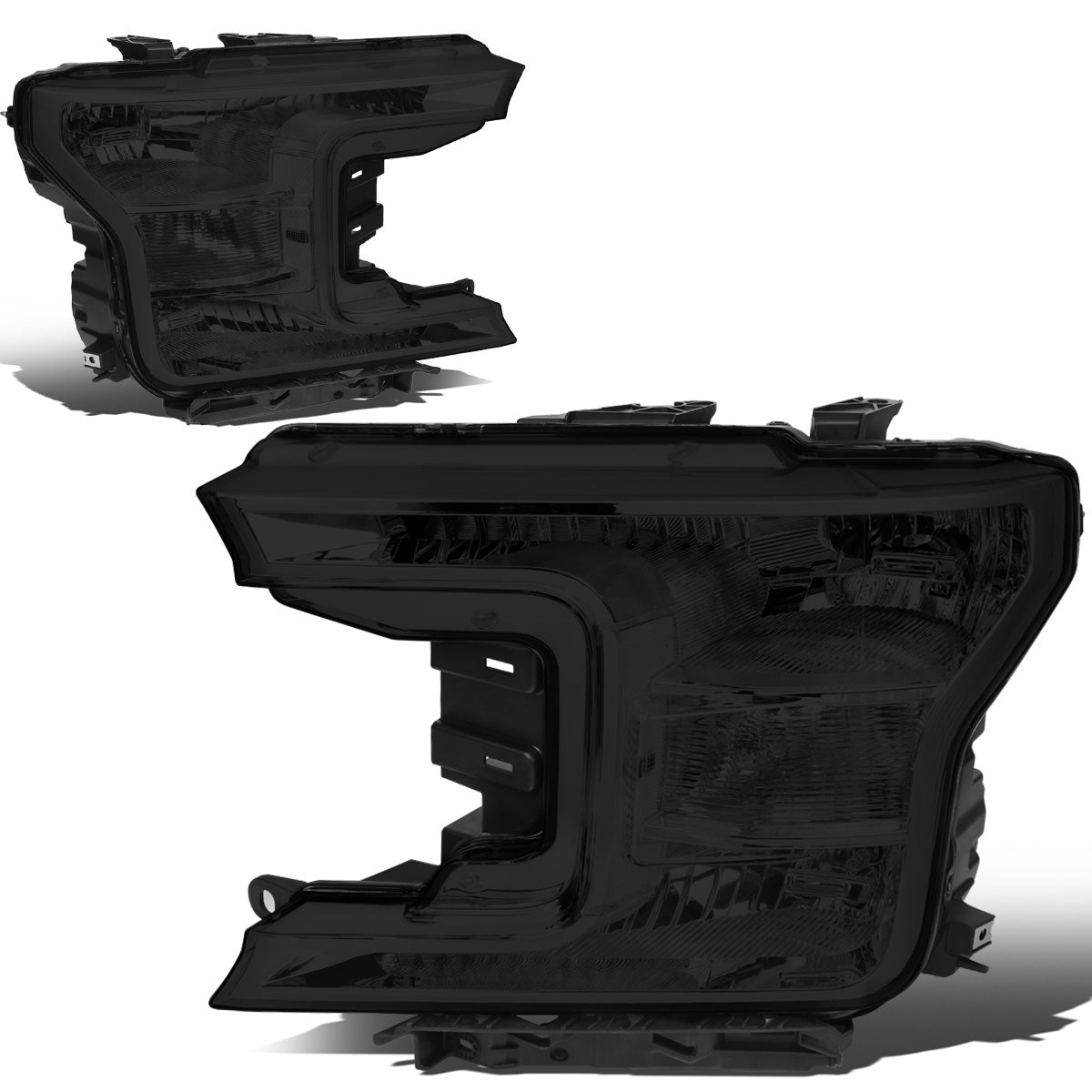 FAROS 18-19 FORD F-150 - FITS MODELS W/ HALOGEN HEADLIGHTS ONLY - H11 LOW BEAM / 9005 HIGH BEAM / 7444NA TURN SIGNAL - SMOKE HOUSING / CLEAR CORNER