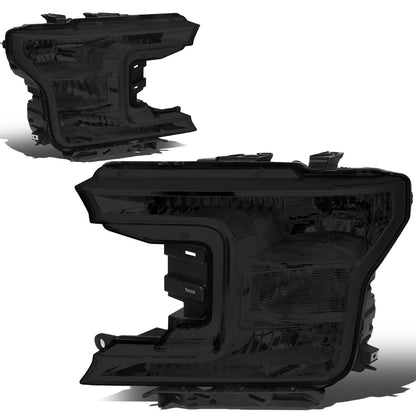 FAROS 18-19 FORD F-150 - FITS MODELS W/ HALOGEN HEADLIGHTS ONLY - H11 LOW BEAM / 9005 HIGH BEAM / 7444NA TURN SIGNAL - SMOKE HOUSING / CLEAR CORNER