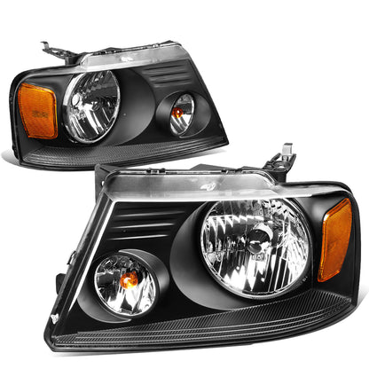 FAROS 04-08 FORD F-150 / 06-08 LINCOLN MARK LT 2/4-DR - 9007 LOW BEAM / HIGH BEAM / 3157A TURN SIGNAL - BLACK HOUSING / AMBER CORNER