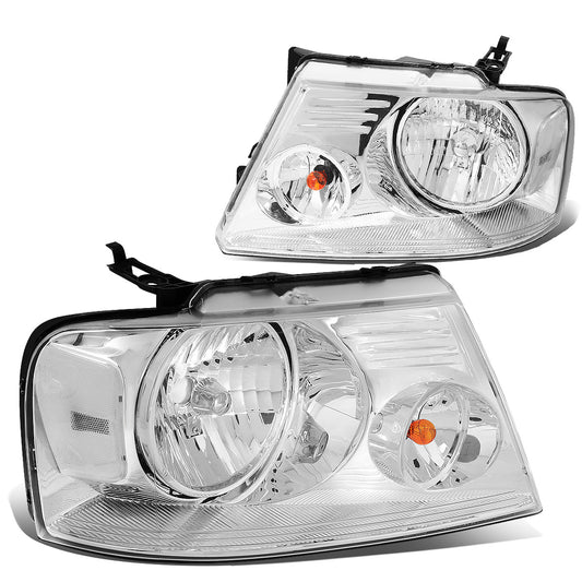 FAROS 04-08 FORD F-150 / 06-08 LINCOLN MARK LT 2/4-DR - 9007 LOW BEAM / HIGH BEAM / 3157A TURN SIGNAL - CHROME HOUSING / CLEAR CORNER