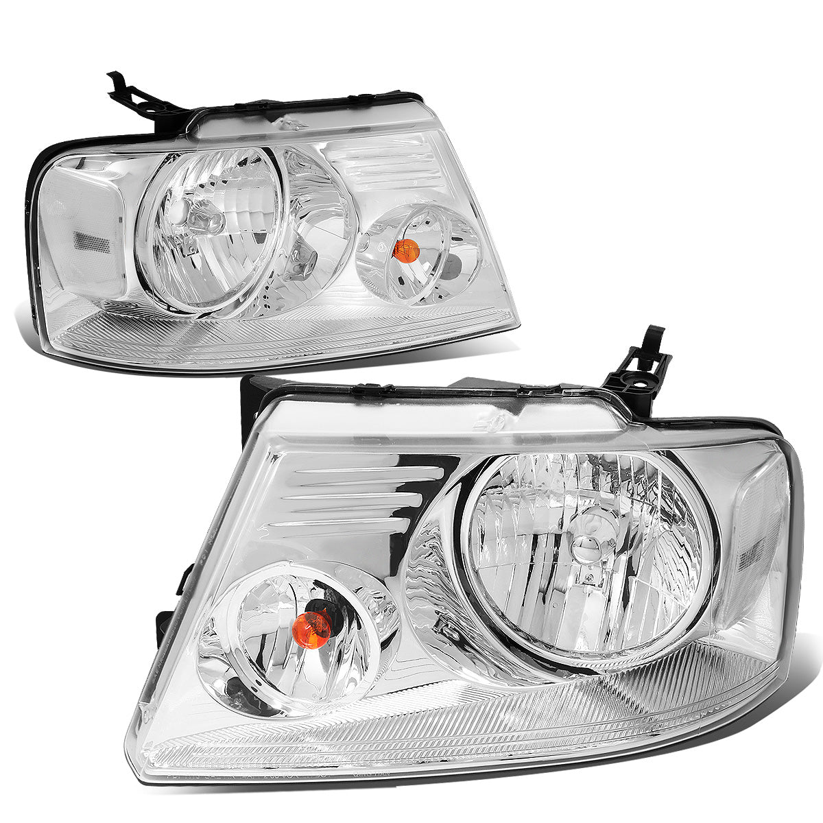 FAROS 04-08 FORD F-150 / 06-08 LINCOLN MARK LT 2/4-DR - 9007 LOW BEAM / HIGH BEAM / 3157A TURN SIGNAL - CHROME HOUSING / CLEAR CORNER