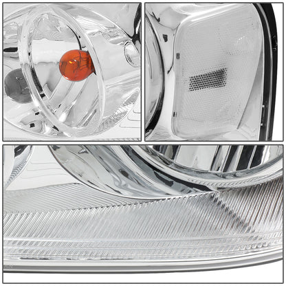 FAROS 04-08 FORD F-150 / 06-08 LINCOLN MARK LT 2/4-DR - 9007 LOW BEAM / HIGH BEAM / 3157A TURN SIGNAL - CHROME HOUSING / CLEAR CORNER
