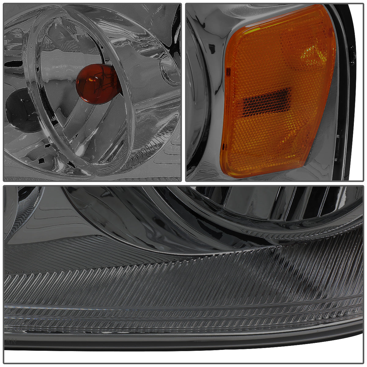 FAROS 04-08 FORD F-150 / 06-08 LINCOLN MARK LT 2/4-DR - 9007 LOW BEAM / HIGH BEAM / 3157A TURN SIGNAL - SMOKE HOUSING / AMBER CORNER