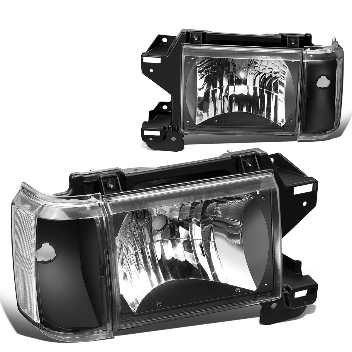 FAROS 87-91 FORD BRONCO, F-150, F-250, F-350 - 9004 HIGH / LOW BEAM / 1157A TURN SIGNAL - BLACK HOUSING / CLEAR CORNER
