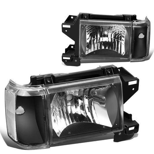 FAROS 87-91 FORD BRONCO, F-150, F-250, F-350 - 9004 HIGH / LOW BEAM / 1157A TURN SIGNAL - BLACK HOUSING / CLEAR CORNER