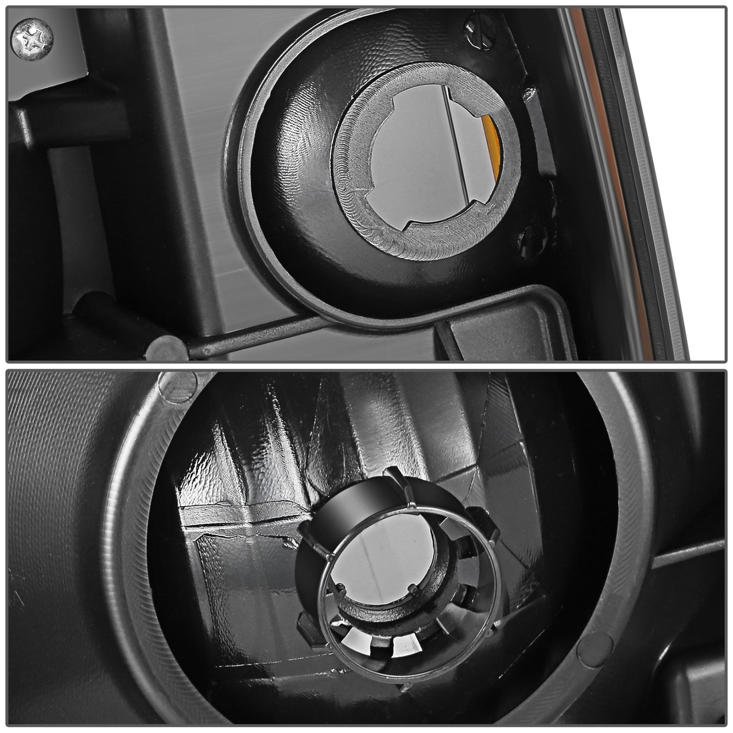 FAROS 87-91 FORD BRONCO, F-150, F-250, F-350 - 9004 HIGH / LOW BEAM / 1157A TURN SIGNAL - BLACK HOUSING / SMOKE LENS / AMBER CORNER