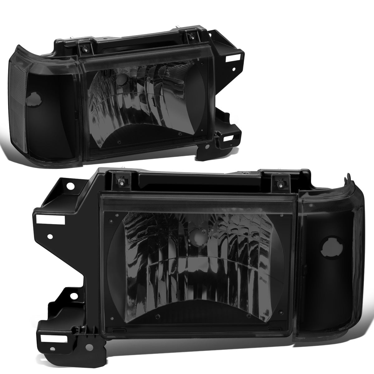 FAROS 87-91 FORD BRONCO, F-150, F-250, F-350 - 9004 HIGH / LOW BEAM / 1157A TURN SIGNAL - BLACK HOUSING / SMOKE LENS / CLEAR CORNER