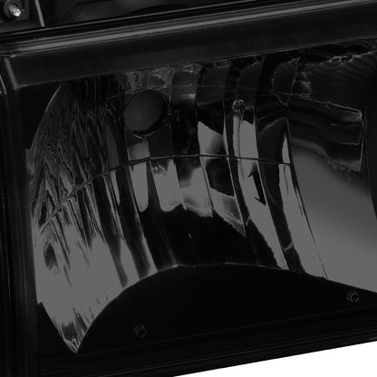 FAROS 87-91 FORD BRONCO, F-150, F-250, F-350 - 9004 HIGH / LOW BEAM / 1157A TURN SIGNAL - BLACK HOUSING / SMOKE LENS / CLEAR CORNER