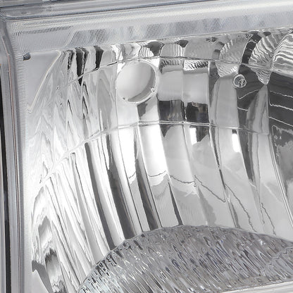 FAROS 87-91 FORD BRONCO, F-150, F-250, F-350 - 9004 HIGH / LOW BEAM / 1157A TURN SIGNAL - CHROME HOUSING / AMBER CORNER