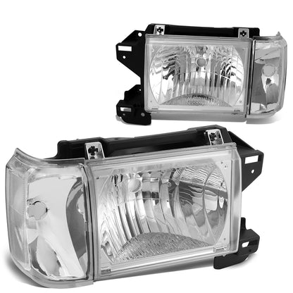 FAROS 87-91 FORD BRONCO, F-150, F-250, F-350 - 9004 HIGH / LOW BEAM / 1157A TURN SIGNAL - CHROME HOUSING / CLEAR CORNER