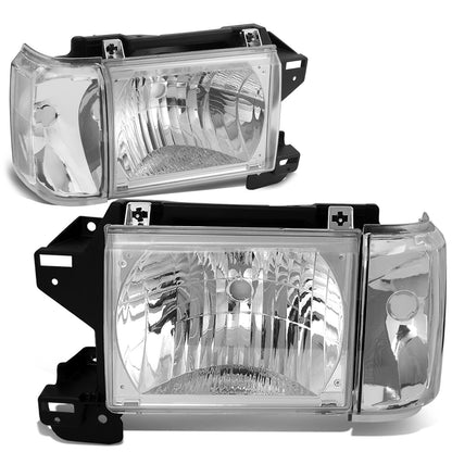 FAROS 87-91 FORD BRONCO, F-150, F-250, F-350 - 9004 HIGH / LOW BEAM / 1157A TURN SIGNAL - CHROME HOUSING / CLEAR CORNER