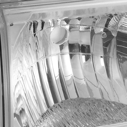 FAROS 87-91 FORD BRONCO, F-150, F-250, F-350 - 9004 HIGH / LOW BEAM / 1157A TURN SIGNAL - CHROME HOUSING / CLEAR CORNER