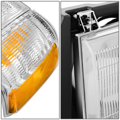 FAROS 87-91 FORD BRONCO, F-150, F-250, F-350 - 9004 HIGH / LOW BEAM / 1157A TURN SIGNAL - CHROME HOUSING