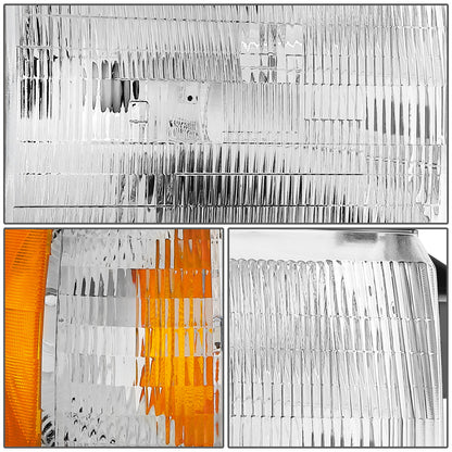 FAROS 87-91 FORD BRONCO, F-150, F-250, F-350 - 9004 HIGH / LOW BEAM / 1157A TURN SIGNAL - CHROME HOUSING