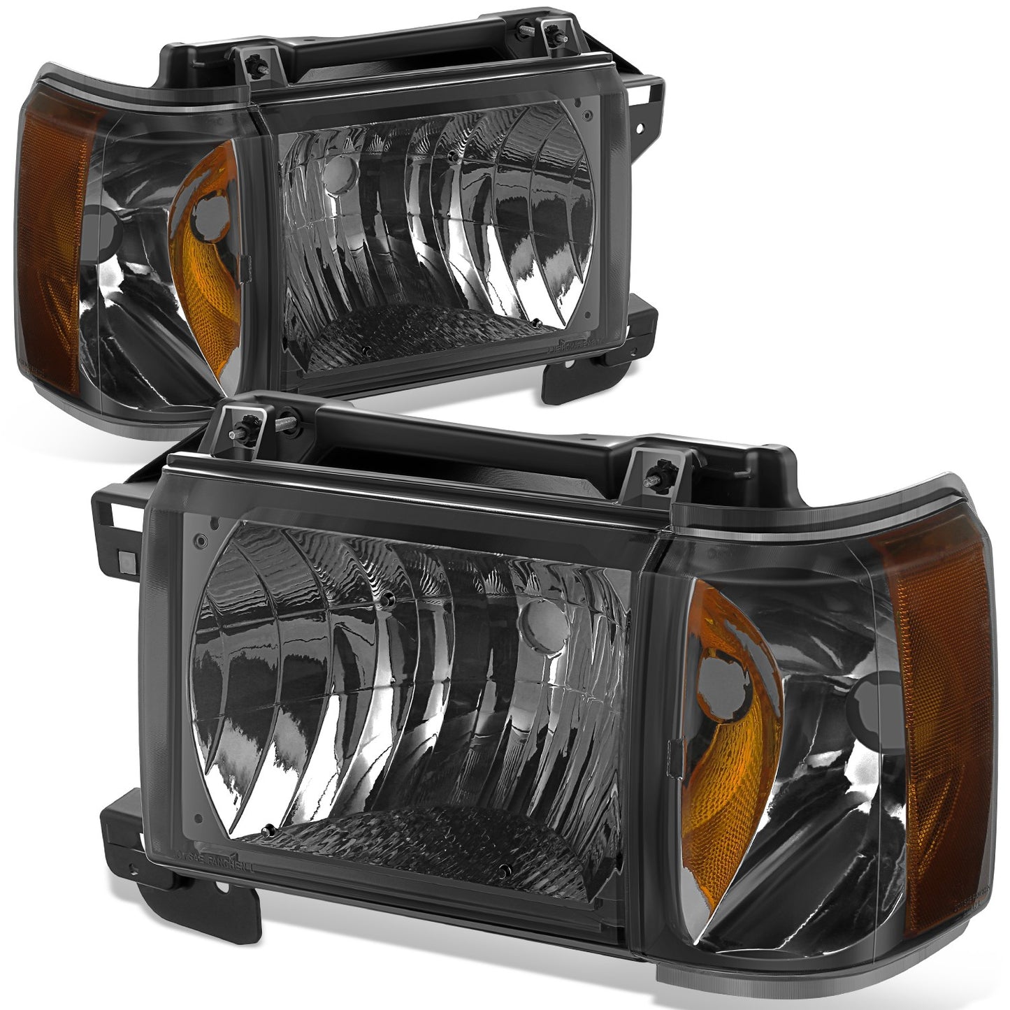 FAROS 87-91 FORD BRONCO, F-150, F-250, F-350 - 9004 HIGH / LOW BEAM / 1157A TURN SIGNAL - SMOKE HOUSING / AMBER CORNER