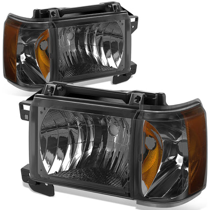 FAROS 87-91 FORD BRONCO, F-150, F-250, F-350 - 9004 HIGH / LOW BEAM / 1157A TURN SIGNAL - SMOKE HOUSING / AMBER CORNER
