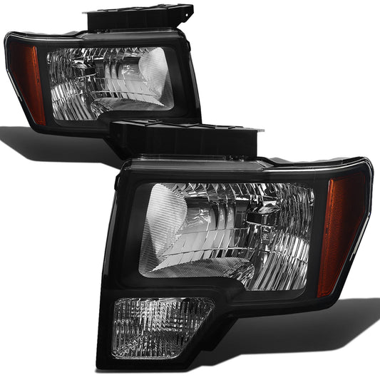 FAROS 09-14 FORD F-150 2/4-DR - FITS HALOGEN MODELS ONLY - DOES NOT FIT XENON OR HID MODEL - H13 LOW BEAM / HIGH BEAM / 3157A TURN SIGNAL - BLACK HOUSING / AMBER CORNER