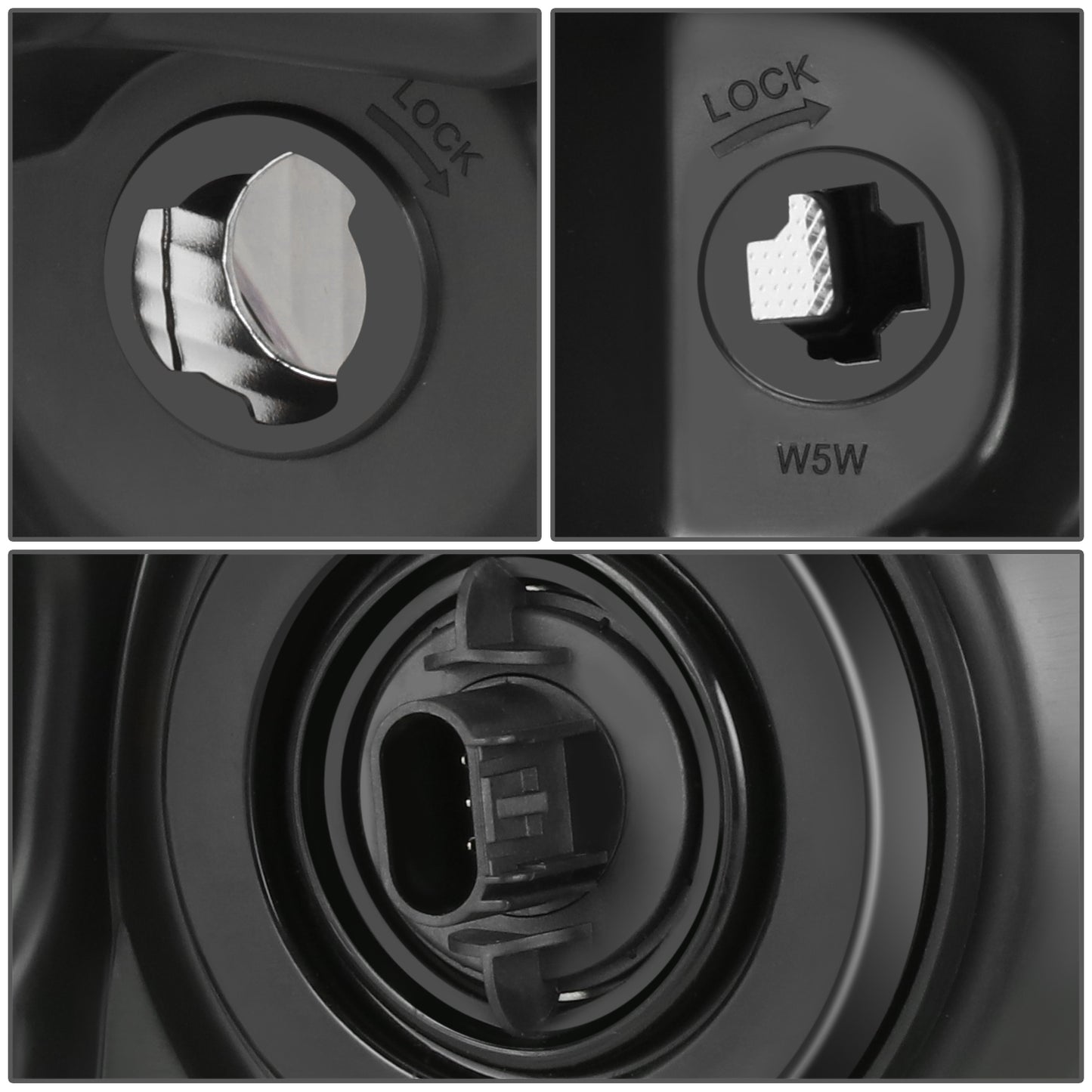 FAROS F-150 2009-2013//WHITE HOOD, WHITE REVERSE, BLACK TRIM FRAME NEAR AND FAR LIGHT WITH BLUE LIGHT BULB