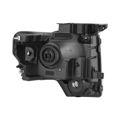 FAROS F-150 2009-2013//WHITE HOOD, WHITE REVERSE, BLACK TRIM FRAME NEAR AND FAR LIGHT WITH BLUE LIGHT BULB