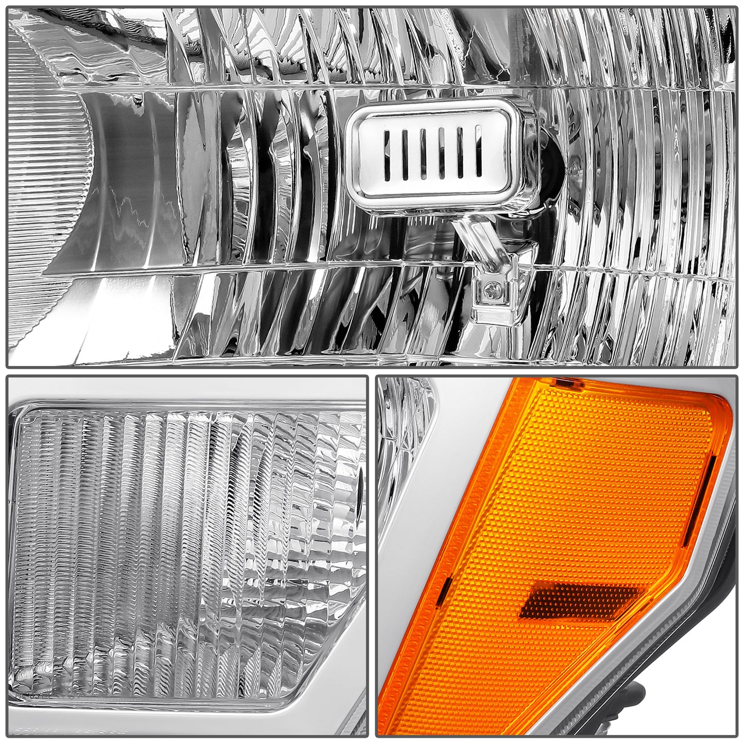 FAROS F-150 2009-2013//WHITE COVER, YELLOW REVERSE, BRIGHT FRAME NEAR AND FAR LIGHT WITH BLUE LIGHT BULB