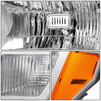 FAROS F-150 2009-2013//WHITE COVER, YELLOW REVERSE, BRIGHT FRAME NEAR AND FAR LIGHT WITH BLUE LIGHT BULB