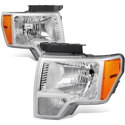 FAROS F-150 2009-2013//WHITE COVER, YELLOW REVERSE, BRIGHT FRAME NEAR AND FAR LIGHT WITH BLUE LIGHT BULB