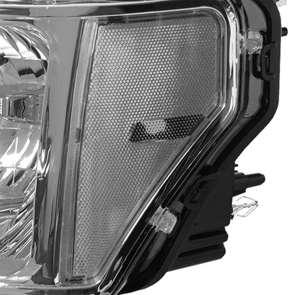 FAROS 09-14 FORD F-150 2/4-DR - FITS HALOGEN MODELS ONLY - DOES NOT FIT XENON OR HID MODEL - H13 LOW BEAM / HIGH BEAM / 3157A TURN SIGNAL - CHROME HOUSING / CLEAR CORNER