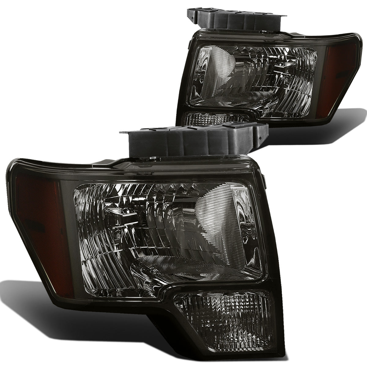 FAROS 09-14 FORD F-150 2/4-DR - FITS HALOGEN MODELS ONLY - DOES NOT FIT XENON OR HID MODEL - H13 LOW BEAM / HIGH BEAM / 3157A TURN SIGNAL - SMOKE HOUSING / AMBER CORNER