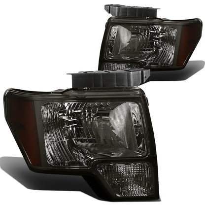 FAROS 09-14 FORD F-150 2/4-DR - FITS HALOGEN MODELS ONLY - DOES NOT FIT XENON OR HID MODEL - H13 LOW BEAM / HIGH BEAM / 3157A TURN SIGNAL - SMOKE HOUSING / AMBER CORNER