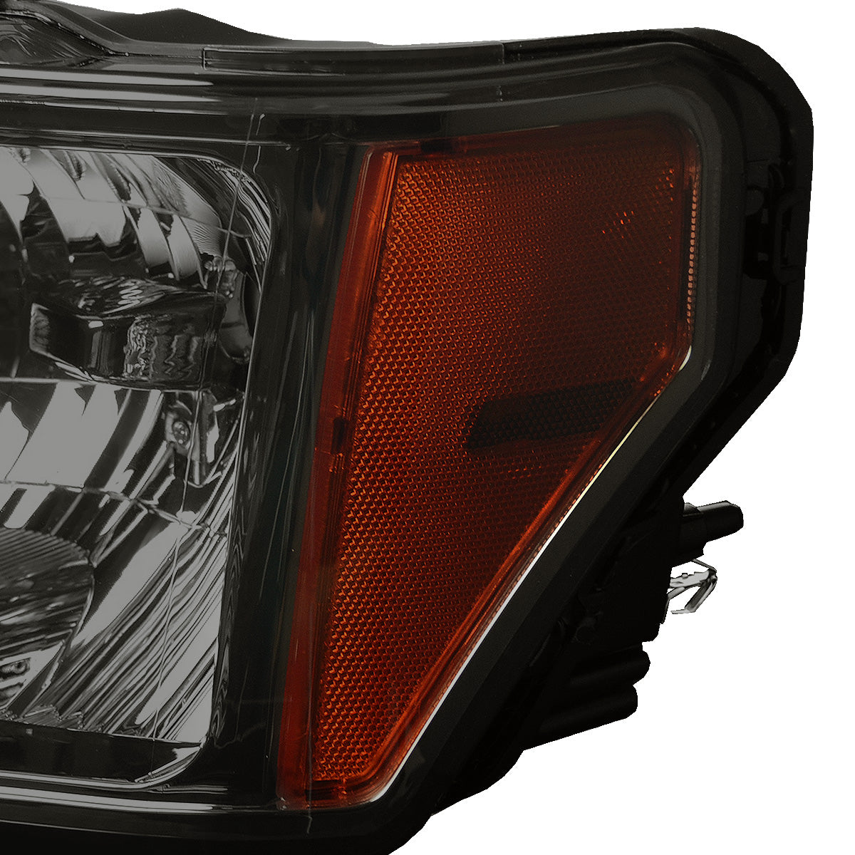 FAROS 09-14 FORD F-150 2/4-DR - FITS HALOGEN MODELS ONLY - DOES NOT FIT XENON OR HID MODEL - H13 LOW BEAM / HIGH BEAM / 3157A TURN SIGNAL - SMOKE HOUSING / AMBER CORNER