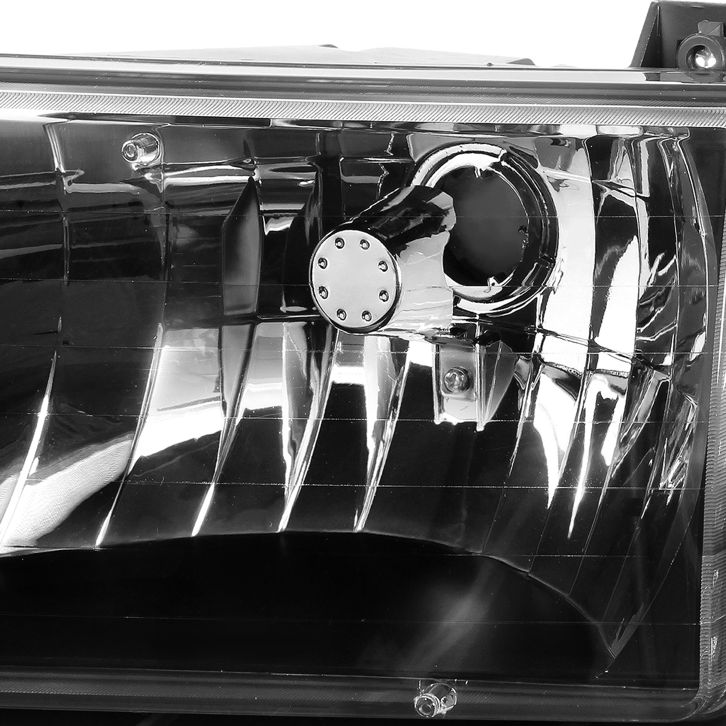 FAROS 92-96 FORD F-150, F-250, F-350, BRONCO 2/4-DR - 6PC - 9007 LOW BEAM / HIGH BEAM - 3157A TURN SIGNAL - BLACK HOUSING / CLEAR CORNER