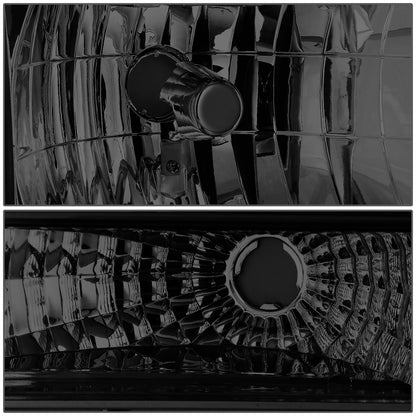 FAROS 92-96 FORD F-150, F-250, F-350, BRONCO 2/4-DR - 6PC - 9007 LOW BEAM / HIGH BEAM - 3157A TURN SIGNAL - SMOKE HOUSING / AMBER CORNER