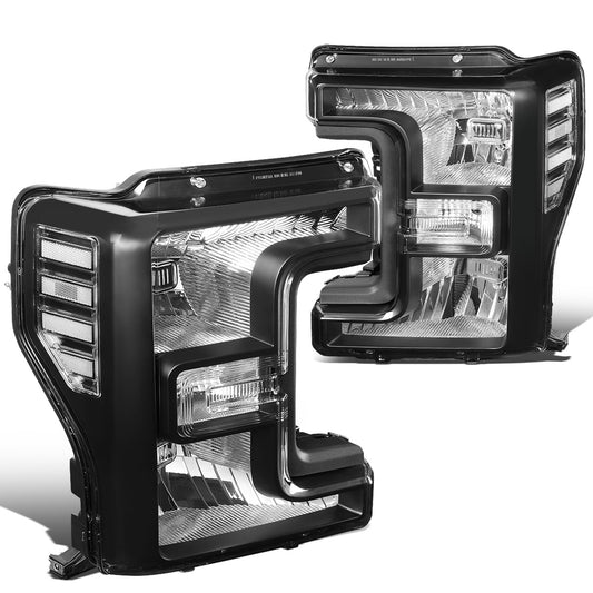 FAROS 17-19 FORD F-250, F-350, F-450, F-550 SUPER DUTY - FITS MODELS W/ HALOGEN HEADLIGHTS ONLY - H13 LOW BEAM / H13 HIGH BEAM - BLACK HOUSING / CLEAR CORNER
