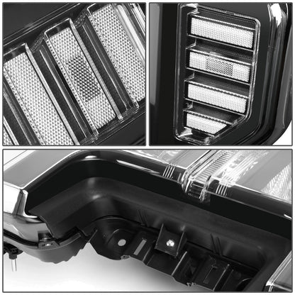 FAROS 17-19 FORD F-250, F-350, F-450, F-550 SUPER DUTY - FITS MODELS W/ HALOGEN HEADLIGHTS ONLY - H13 LOW BEAM / H13 HIGH BEAM - BLACK HOUSING / CLEAR CORNER