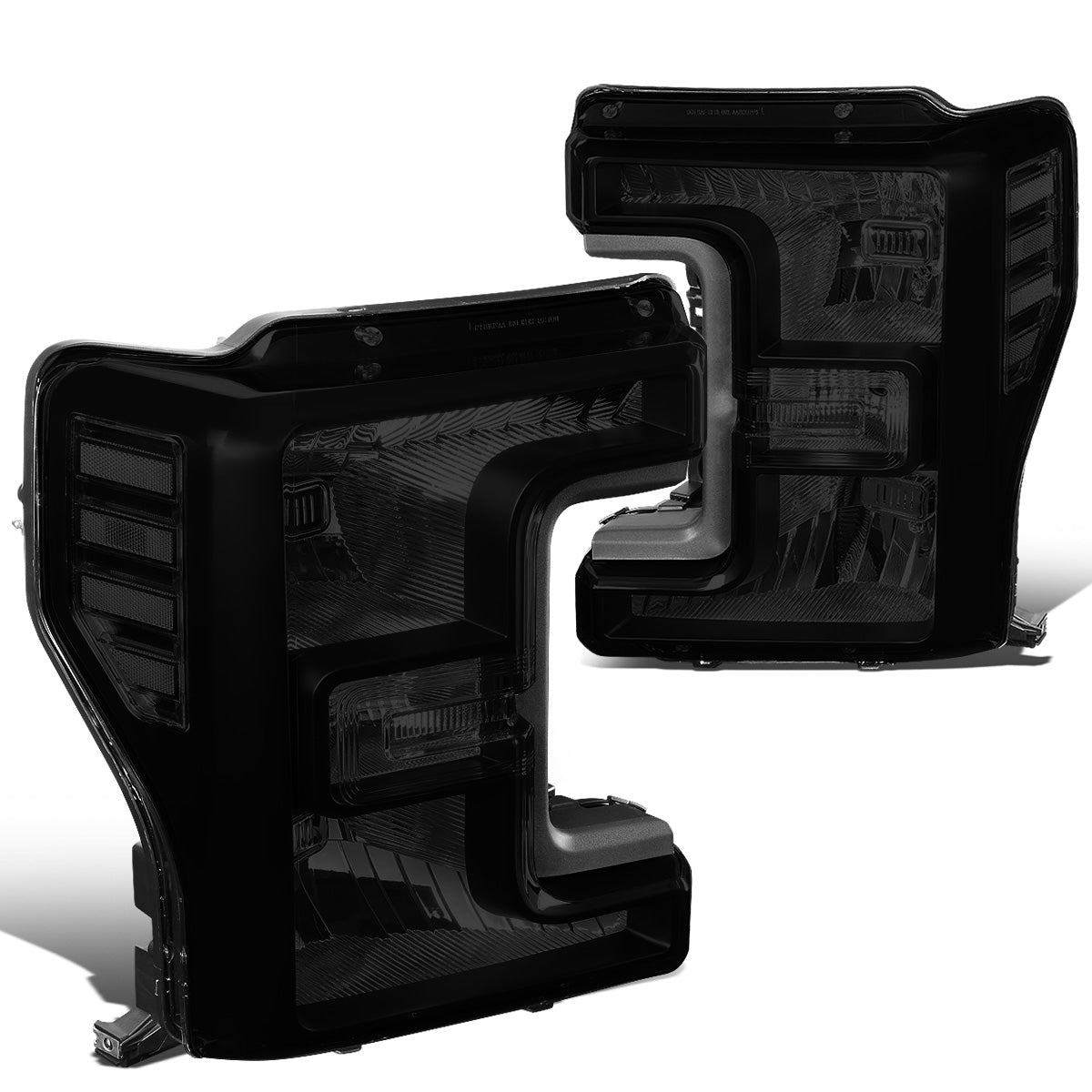 FAROS 17-19 FORD F-250, F-350, F-450, F-550 SUPER DUTY - FITS MODELS W/ HALOGEN HEADLIGHTS ONLY - H13 LOW BEAM / H13 HIGH BEAM - BLACK HOUSING / SMOKE LENS / CLEAR CORNER